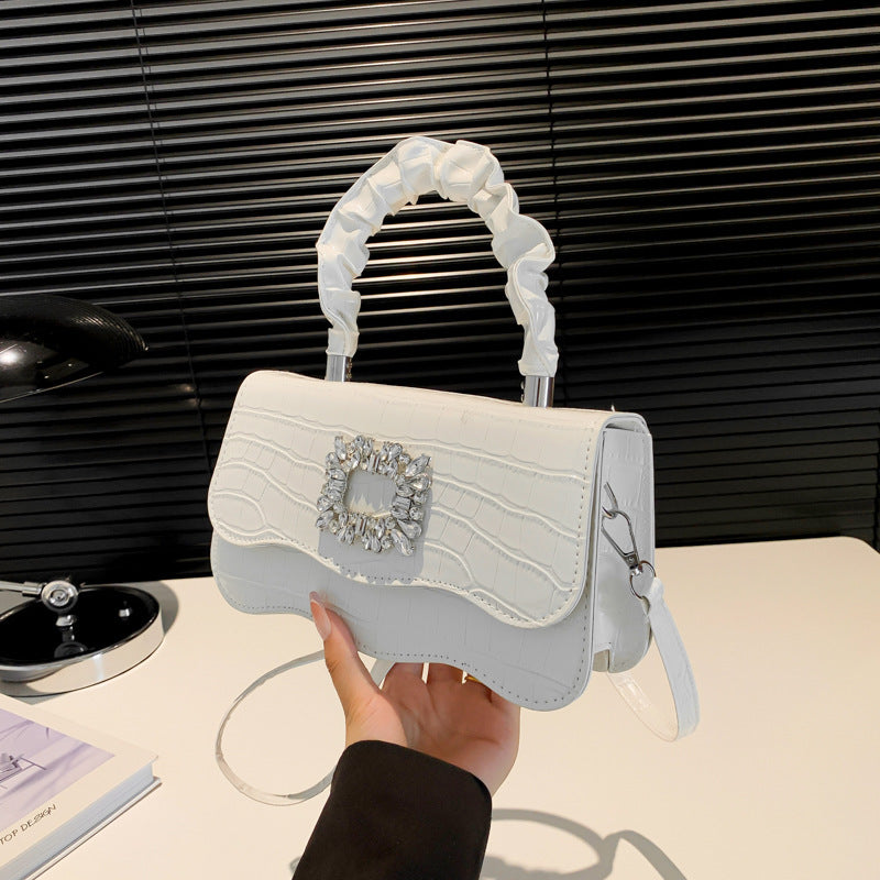 Glamorous Crocodile Texture Evening Handbag Bowlift