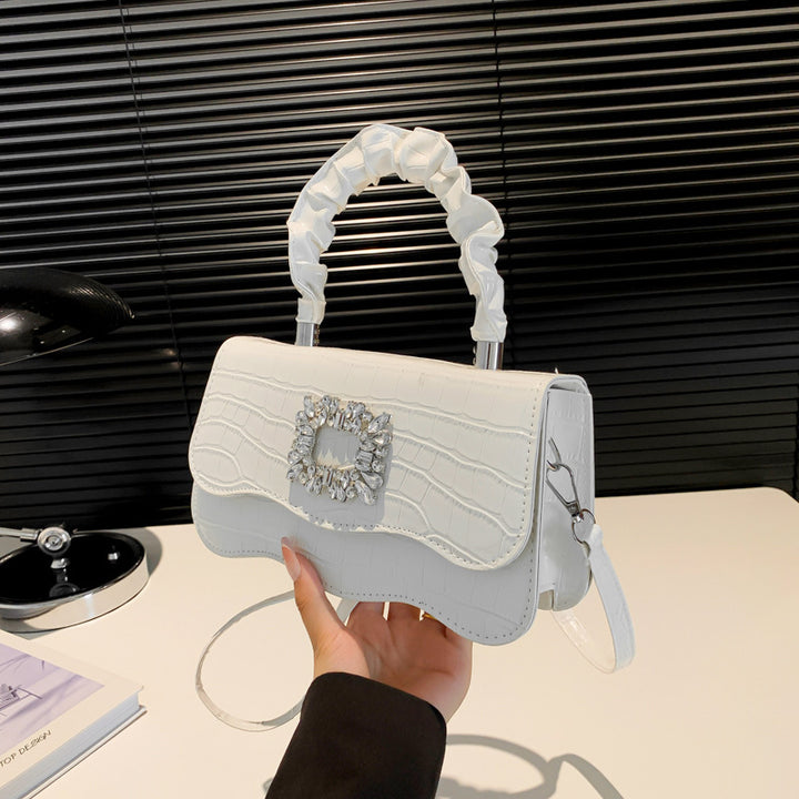Glamorous Crocodile Texture Evening Handbag Bowlift