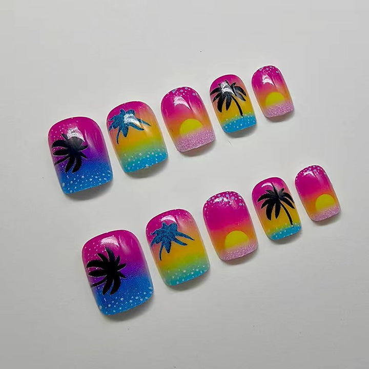 Tropical design artificial nails Bowlift