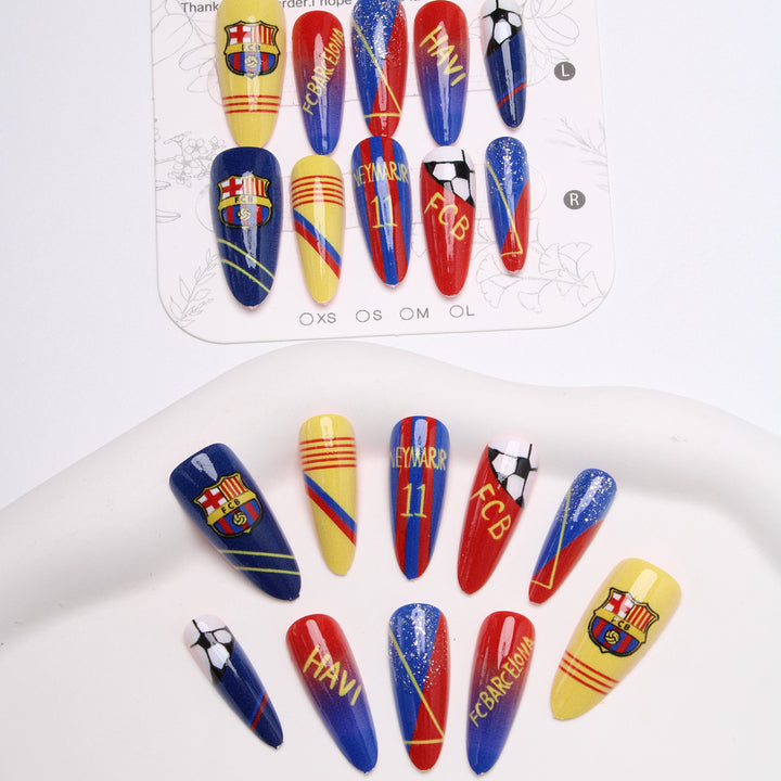 Sports-Themed Stiletto Press-On Nails Bowlift