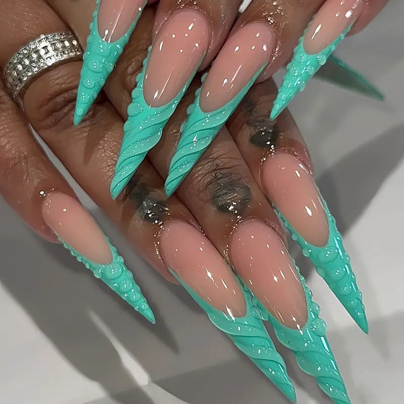 Vibrant Artistic Press-On Nail Set Bowlift