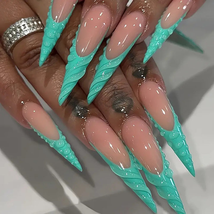 Vibrant Artistic Press-On Nail Set Bowlift