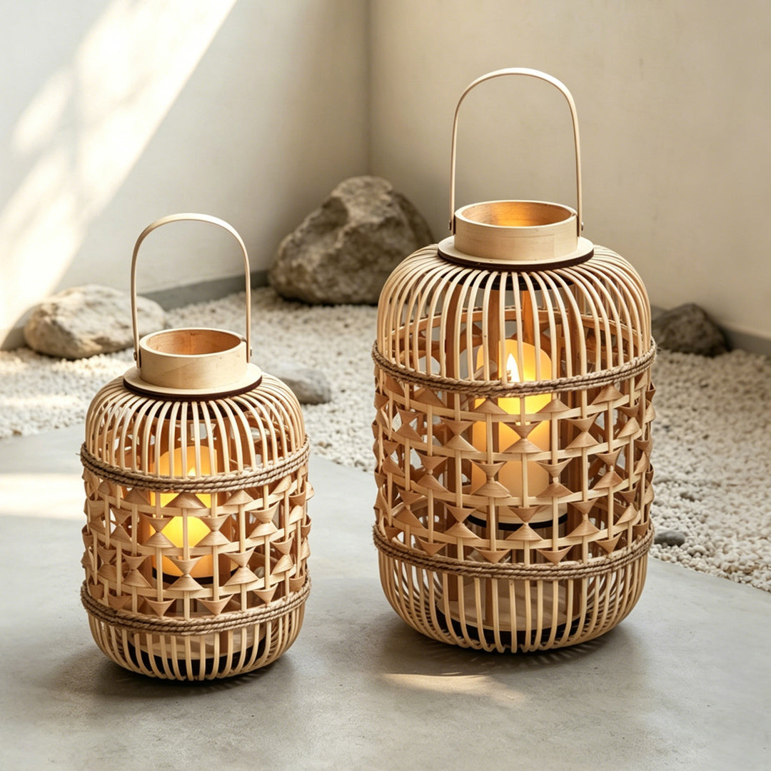 Decorative Lantern made of woven bamboo Bowlift