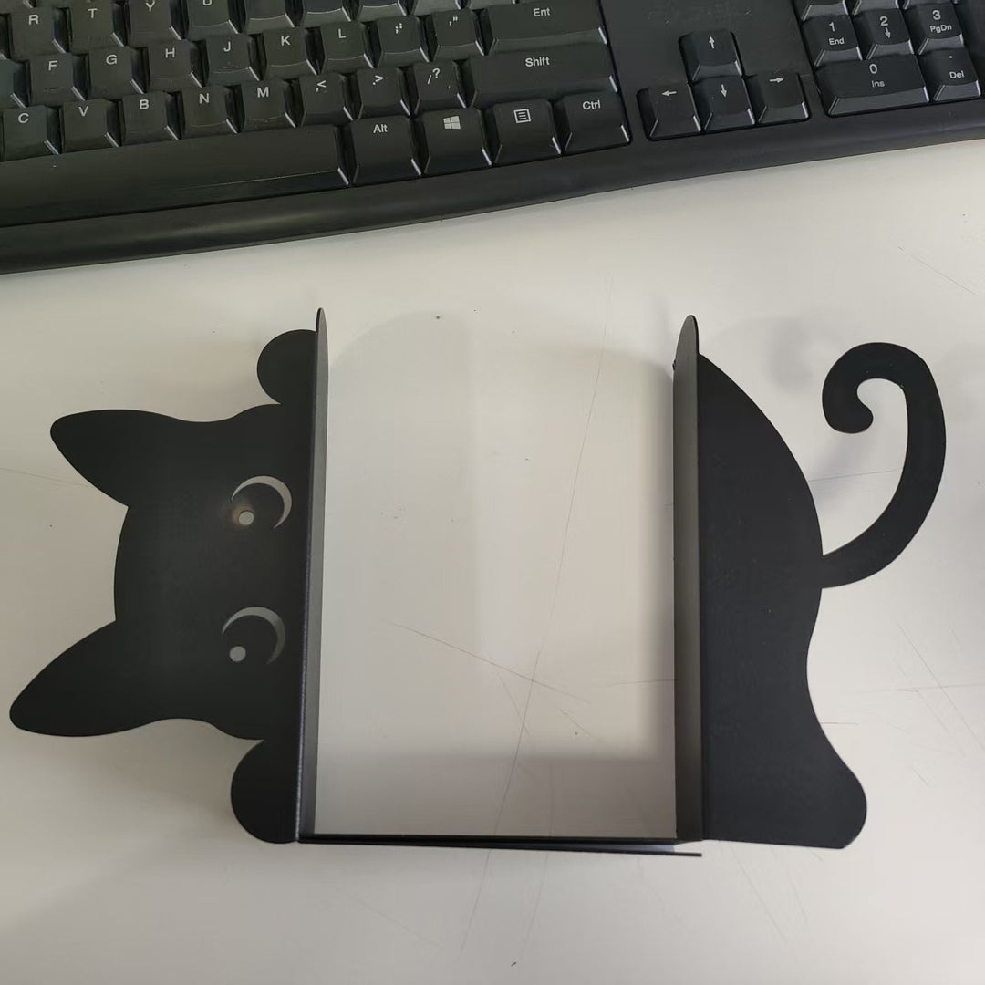 Cat-Shaped Bookend Set