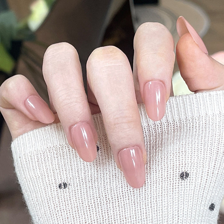 Natural Glossy Press-On Nail Set Bowlift