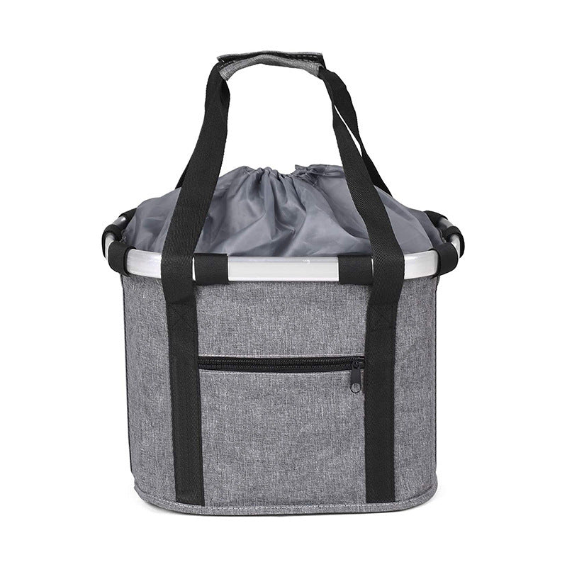 Collapsible Padded Front Bicycle Pet Basket with Safety Leash and Zipper Pocket Bowlift