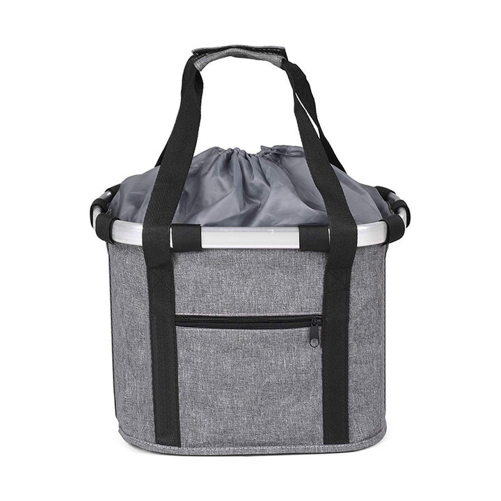 Collapsible Padded Front Bicycle Pet Basket with Safety Leash and Zipper Pocket Bowlift