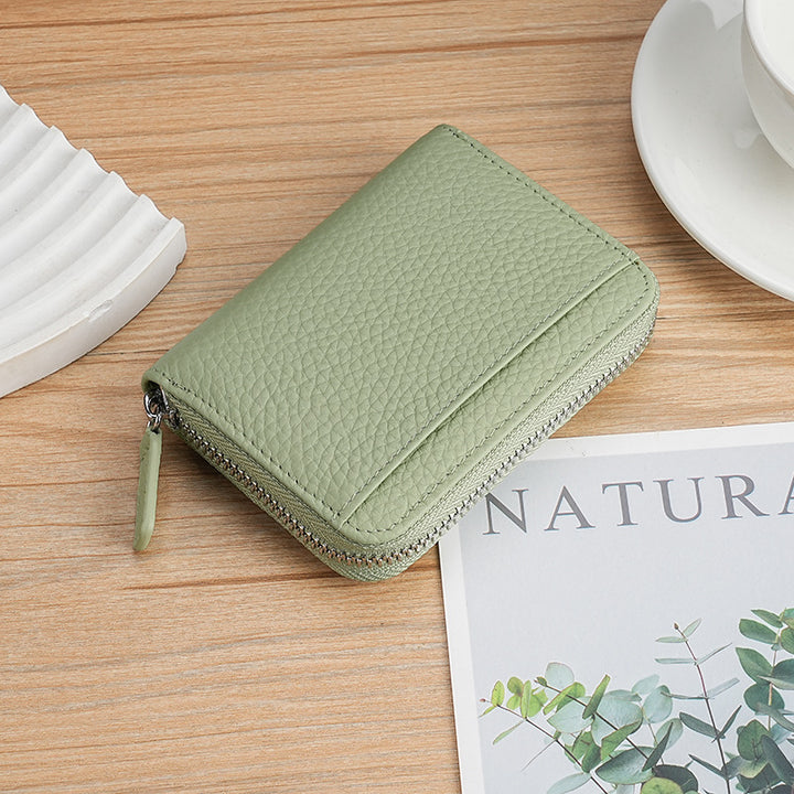 Premium Textured Leather Zip Wallet