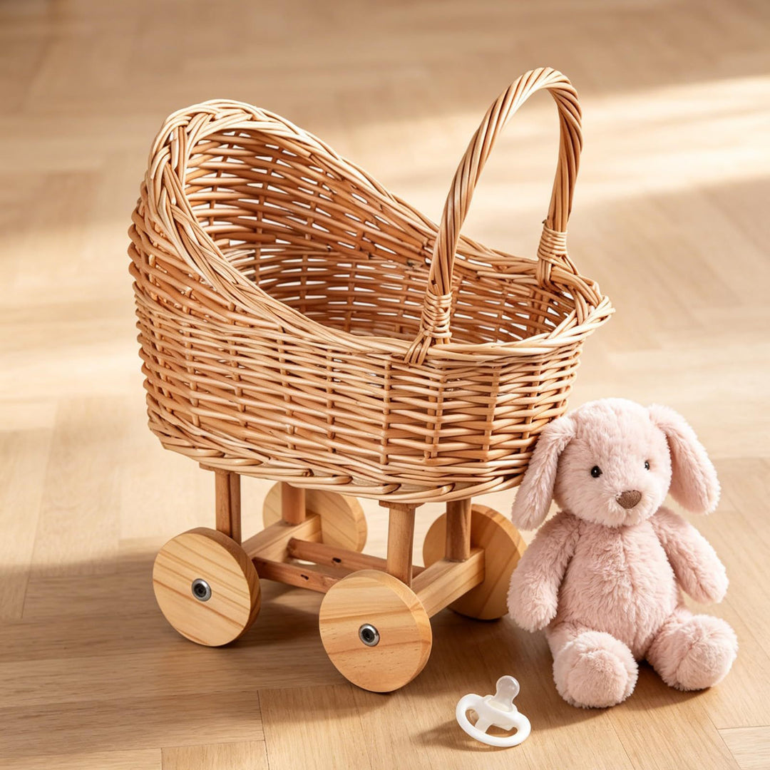 Playful Flower Basket On Wheels Bowlift