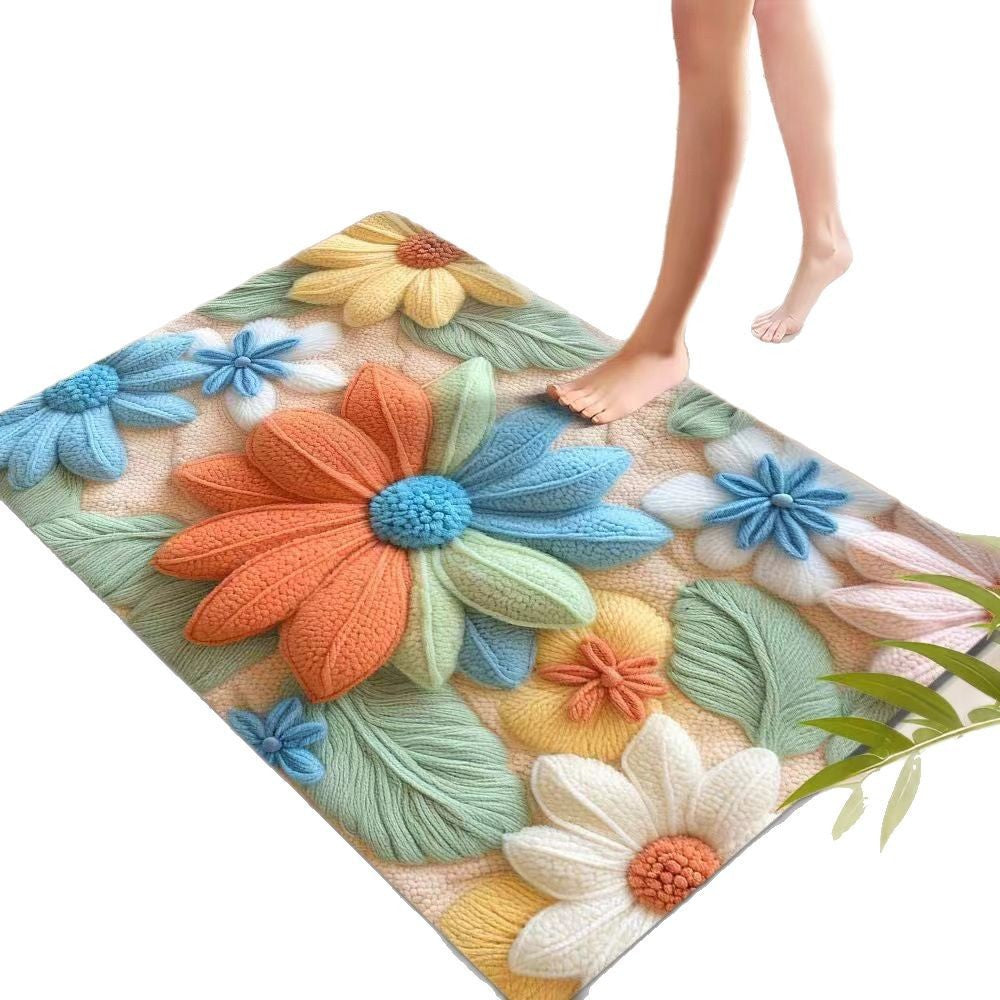 Floral Textured Indoor Mat Bowlift