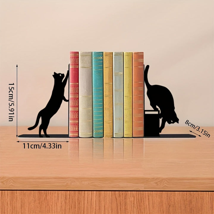 Cat-Themed Decorative Bookends