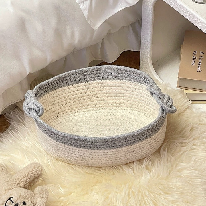 Women Versatile Storage Basket with Double Knot Accent Bowlift
