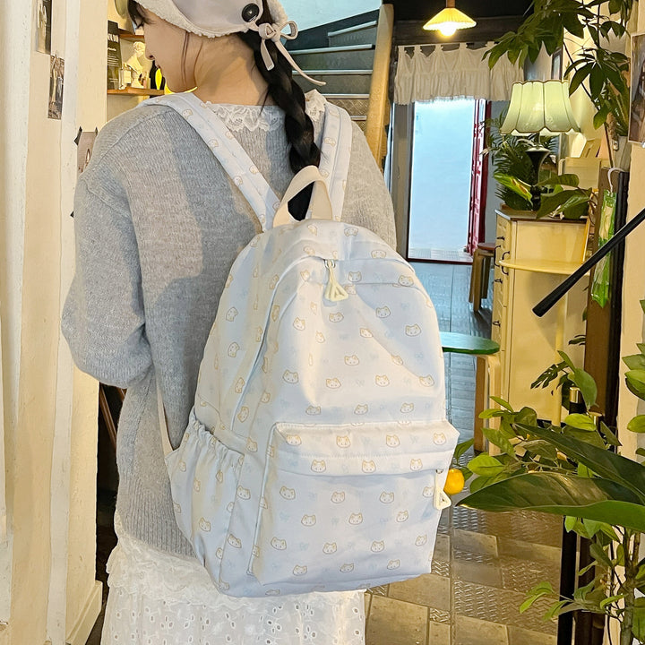 Cute backpack with embroidered cat motif Bowlift