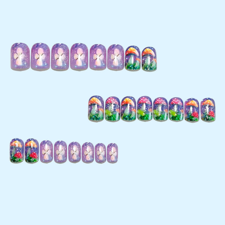 Artificial Nails in Playful Mushroom Design Bowlift