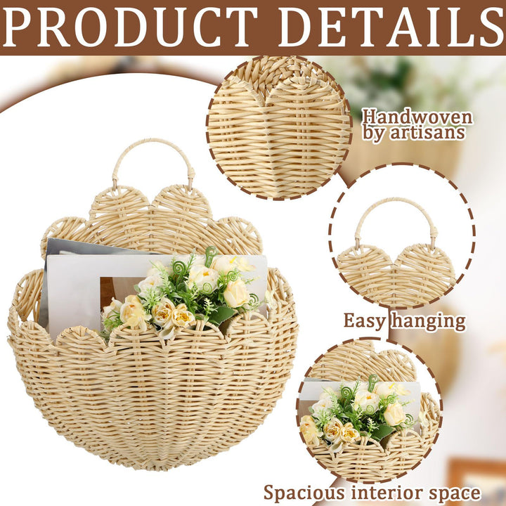 Handwoven wall basket with wave pattern Bowlift