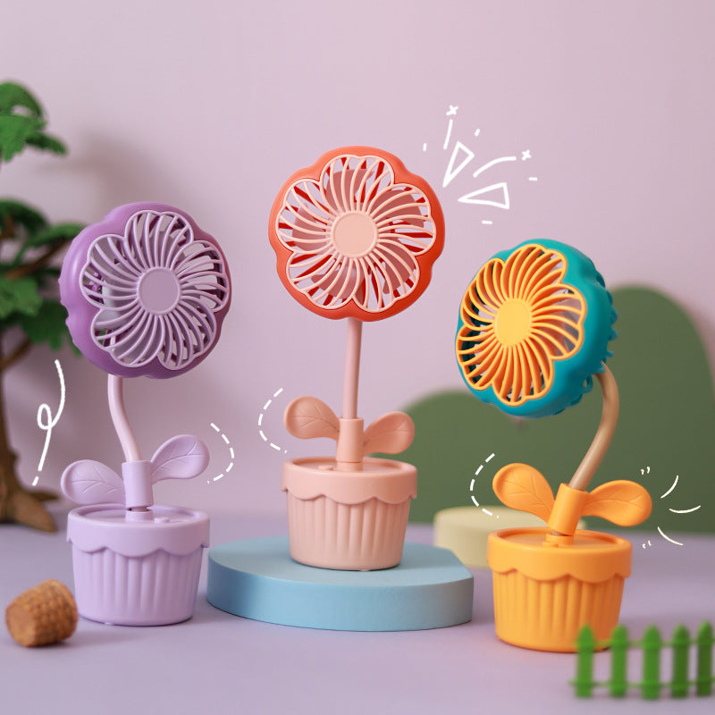 Ladies Decorative Mini Fan with Flower Design Bowlift