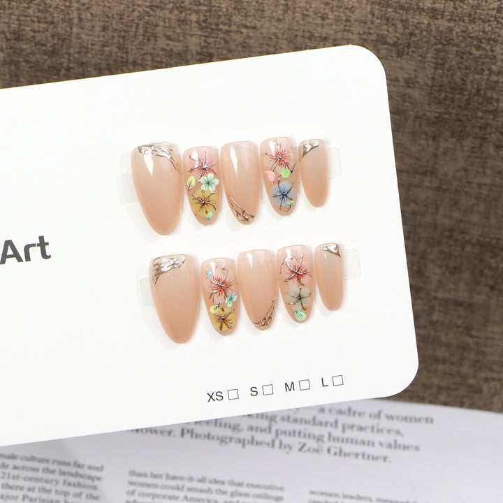 Floral-Inspired Press-On Nail Art Set Bowlift