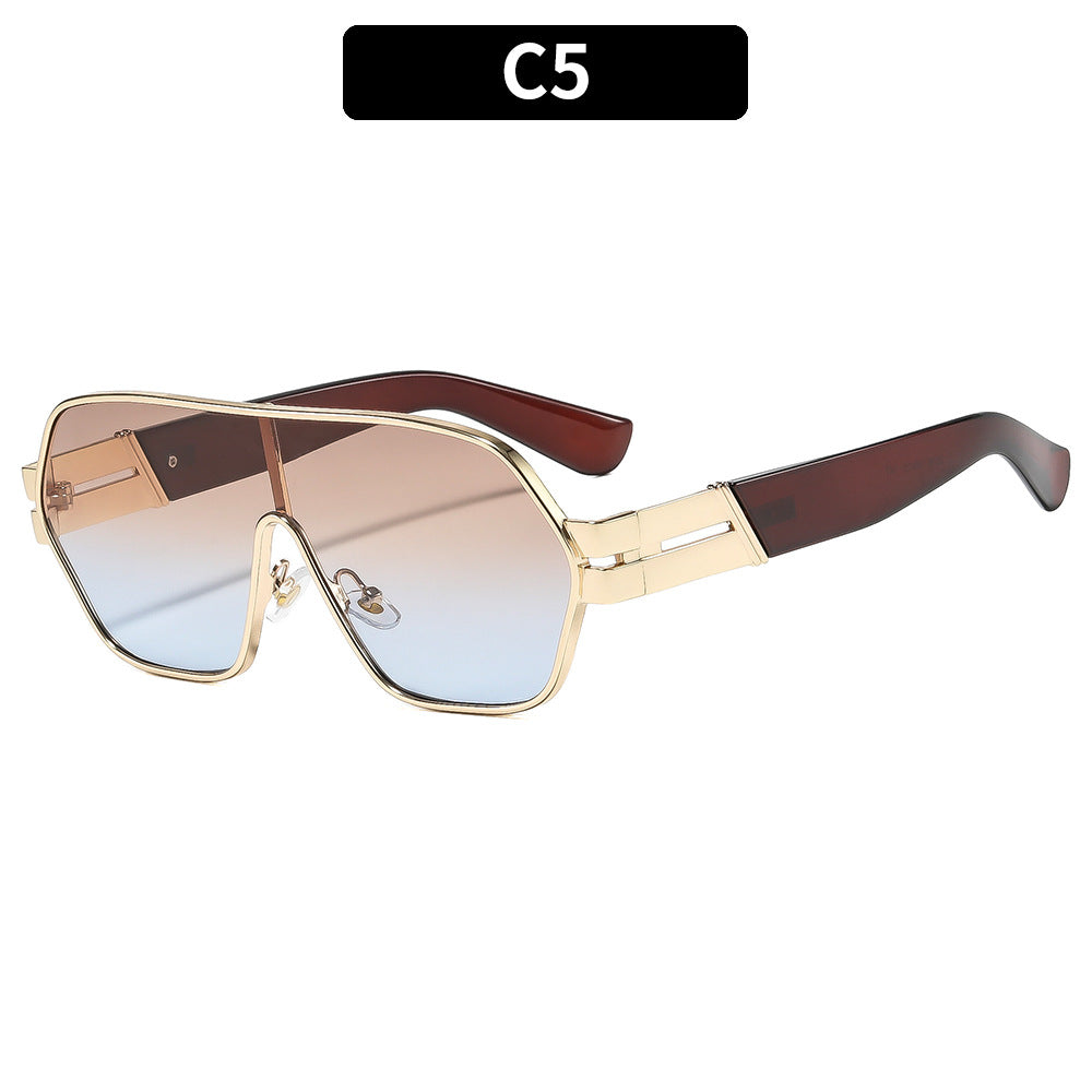 Oversized Angular Shield Sunglasses