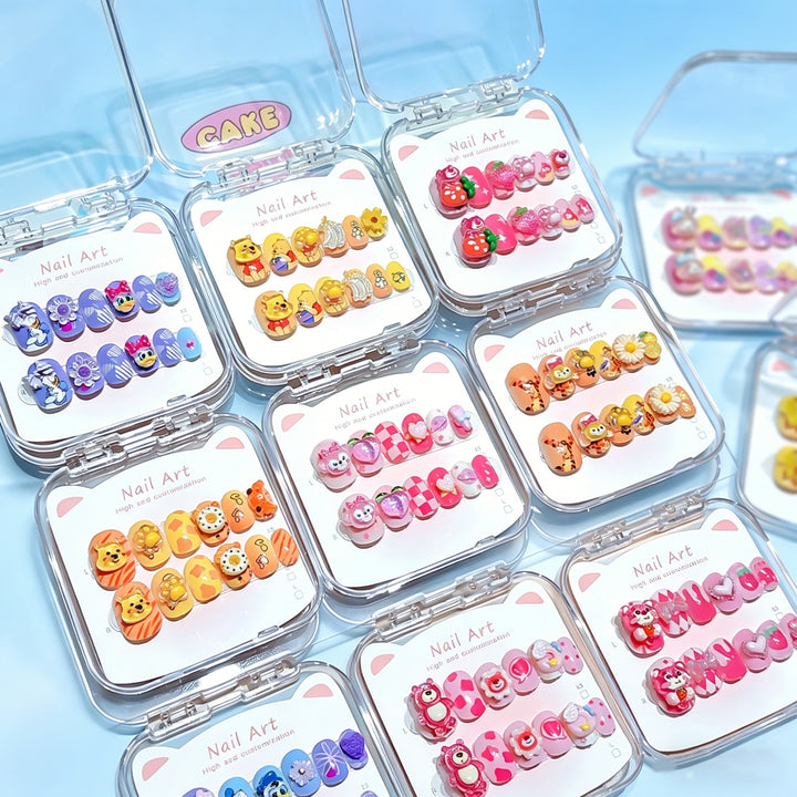 Customized Cartoon-Inspired Press-On Nail Art Set Bowlift