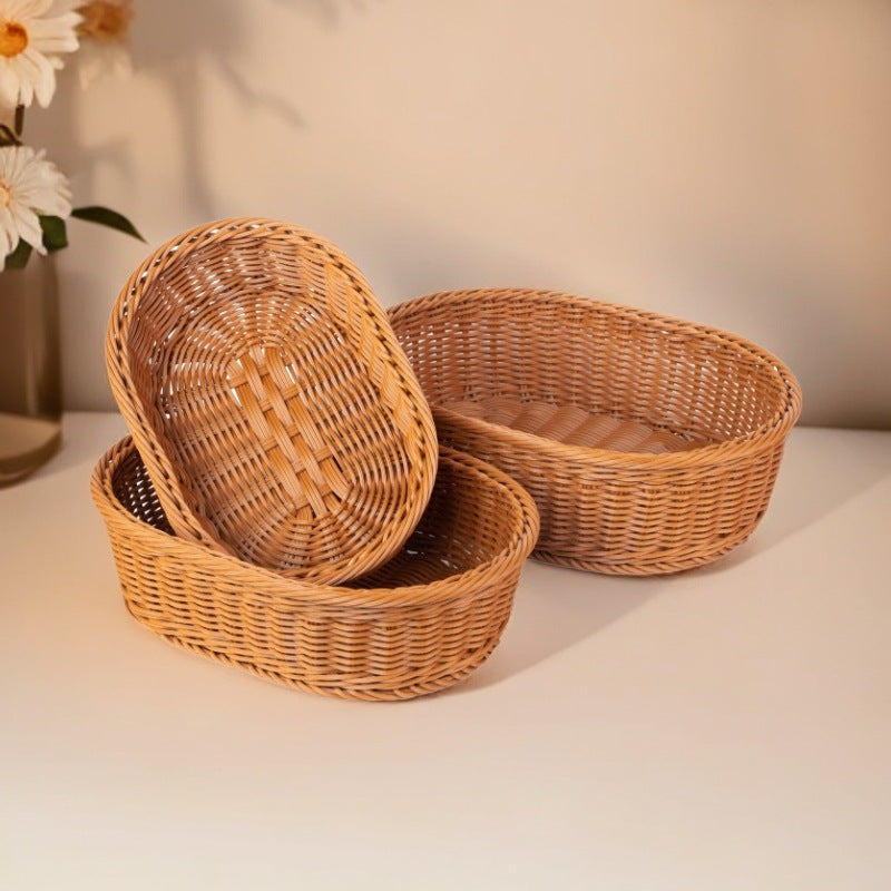 Women's Oval Willow Basket Set with Handwoven Details Bowlift