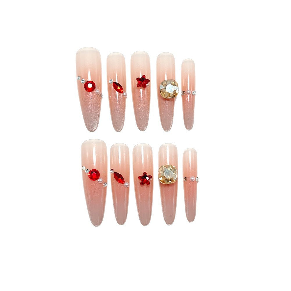 Artificial nails with glamorous decorations Bowlift