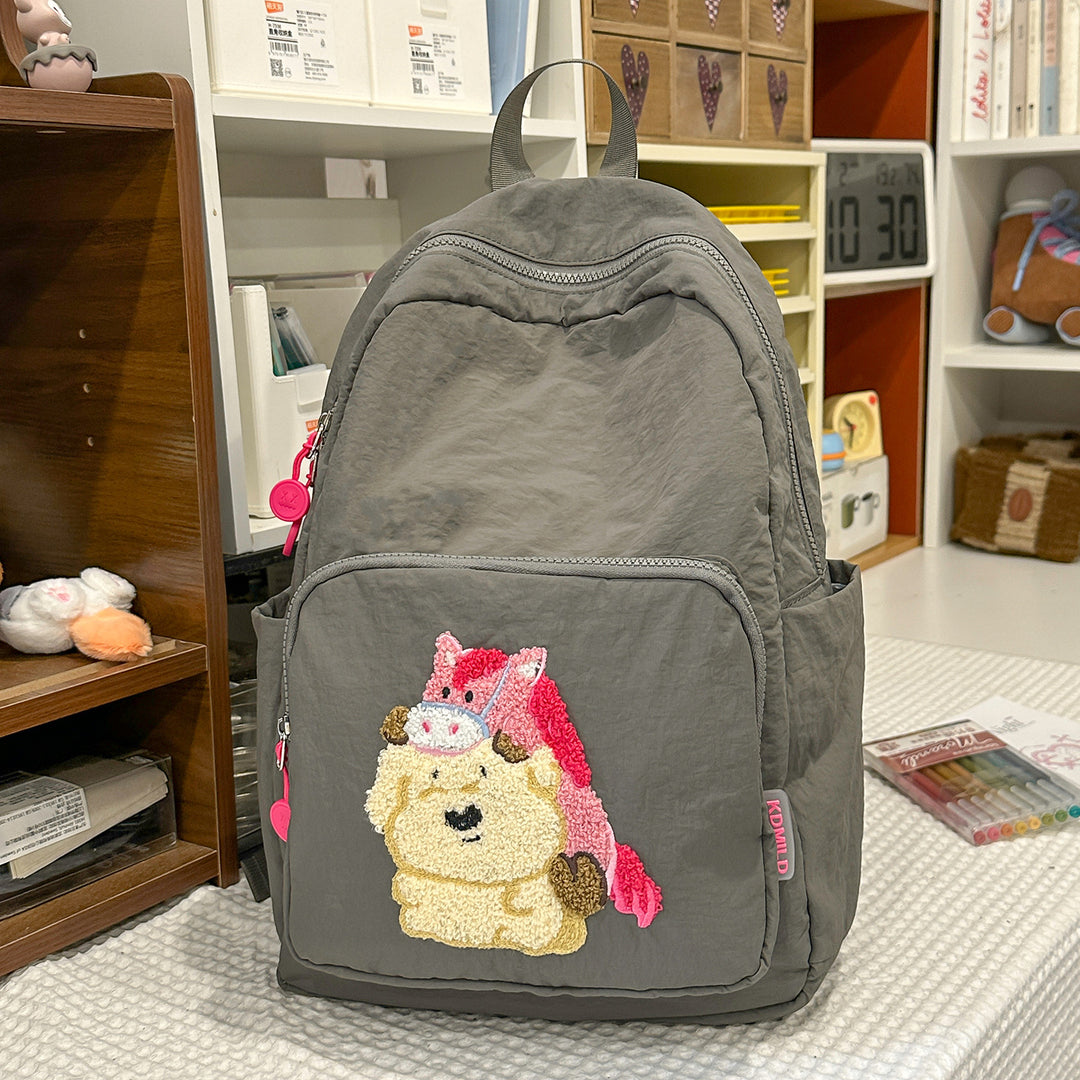 Cartoon Character Embroidered Backpack