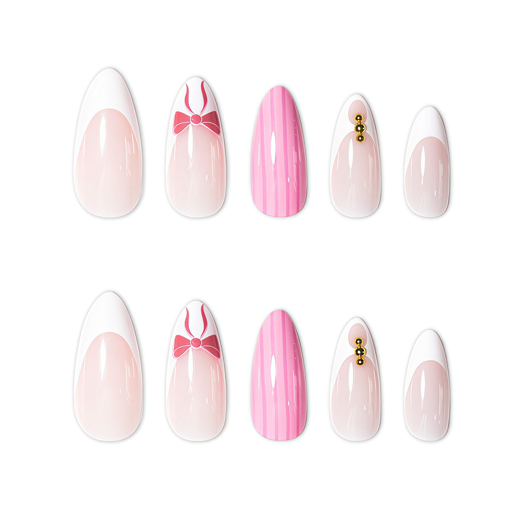 Decorative Bow and Pearl Nail Art Extensions Bowlift