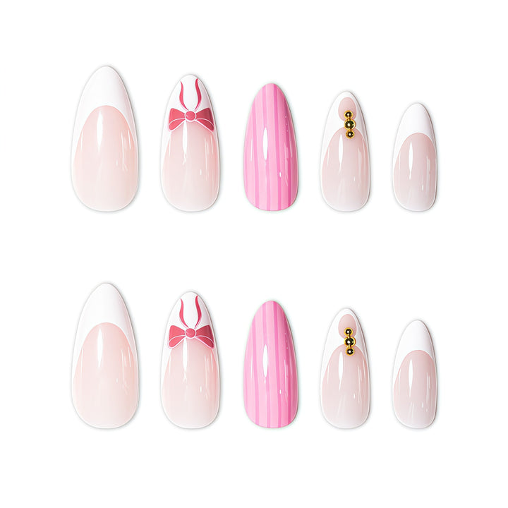 Decorative Bow and Pearl Nail Art Extensions Bowlift