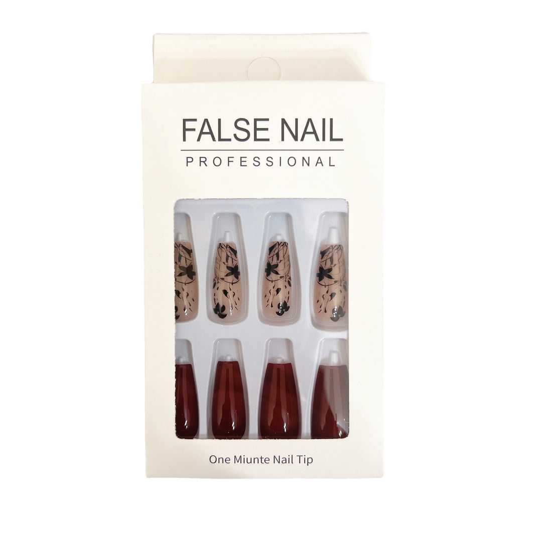 Artificial nails with elegant black and white patterns Bowlift