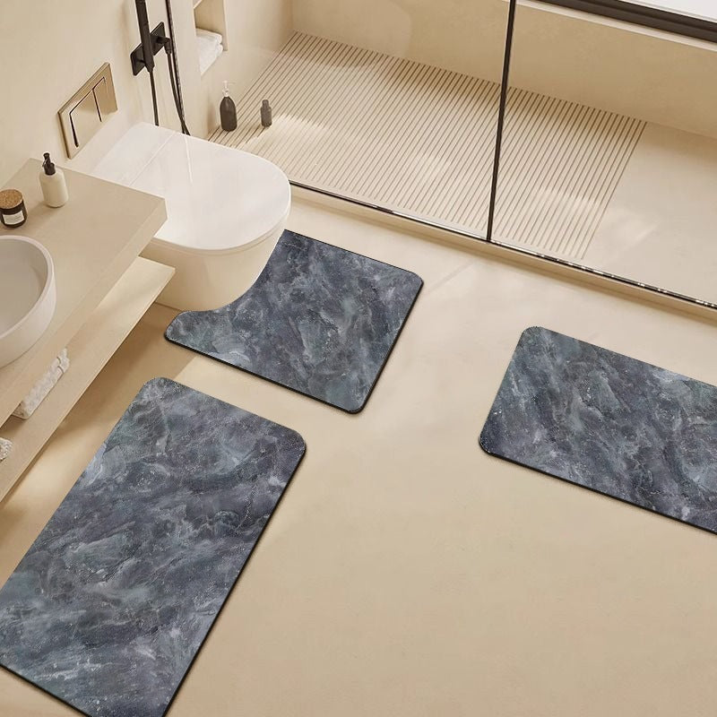 Luxury Marble-Pattern Bathroom Mat Set Bowlift