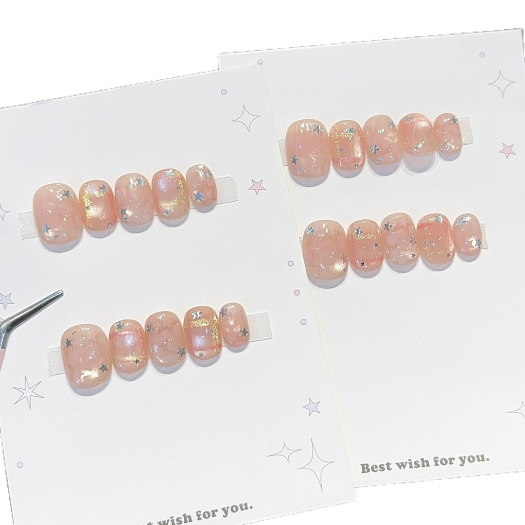 Glamorous artificial nail tips with star design Bowlift