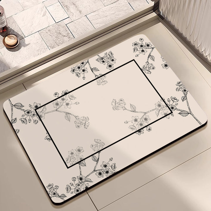 Floral Patterned Bathroom Mat Bowlift