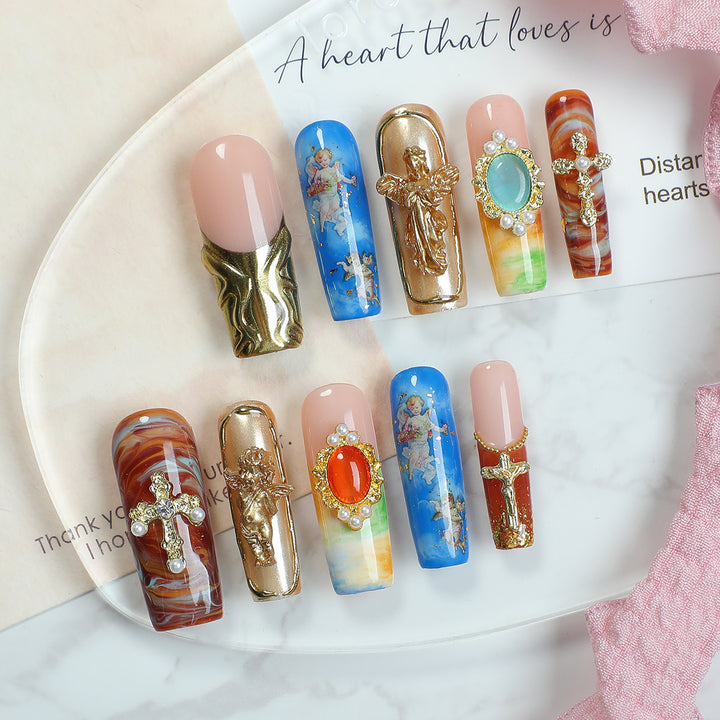 Creative nail art set with luxurious 3D decorations and elegant designs Bowlift