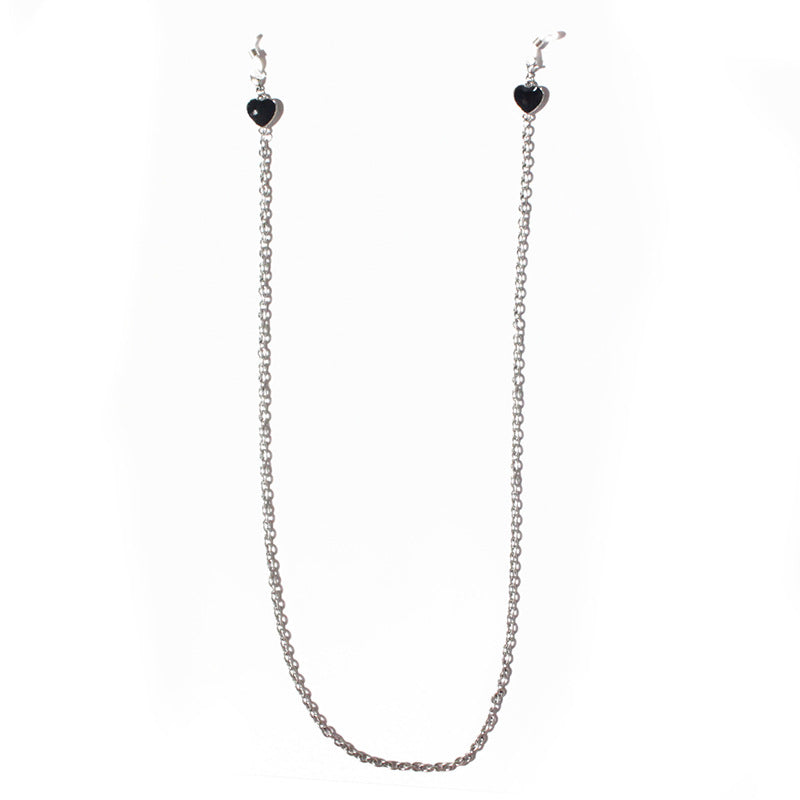 Fashionable glasses holder chain with heart pendants Bowlift