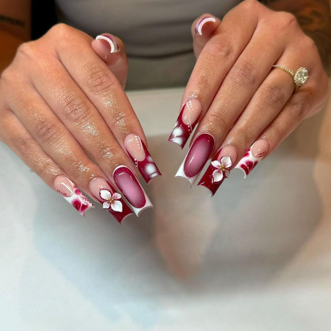 Floral Nail Art Extensions Bowlift