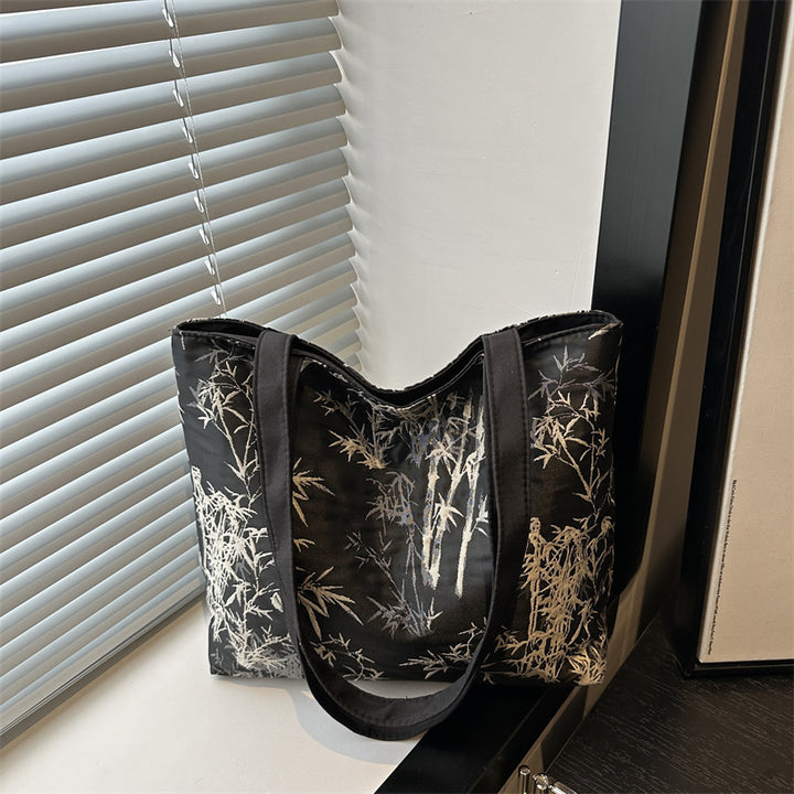 Stylish Bamboo Print Tote Bag Bowlift