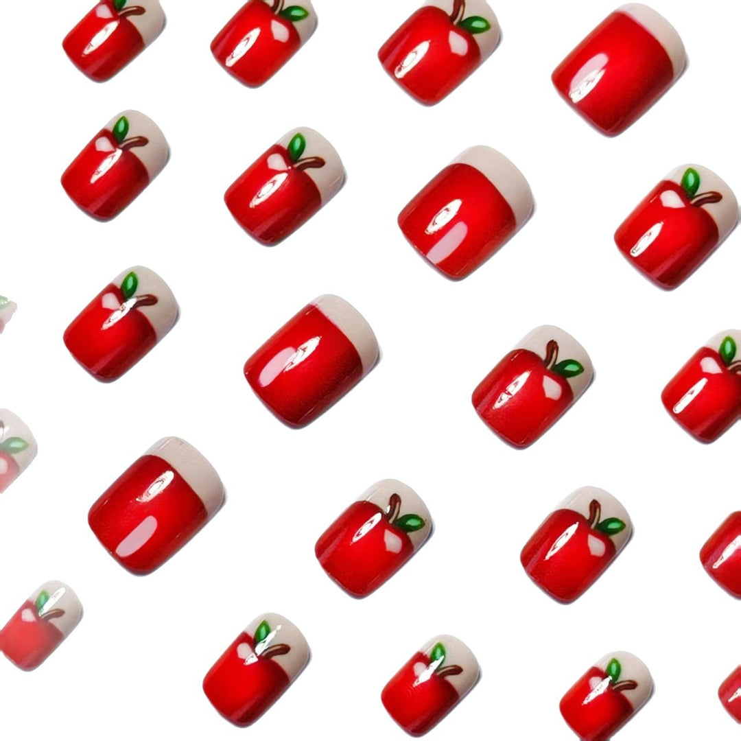 Artificial nails with playful apple motif Bowlift