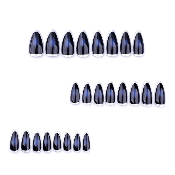 Artful stiletto nails with glamorous metallic finish Bowlift