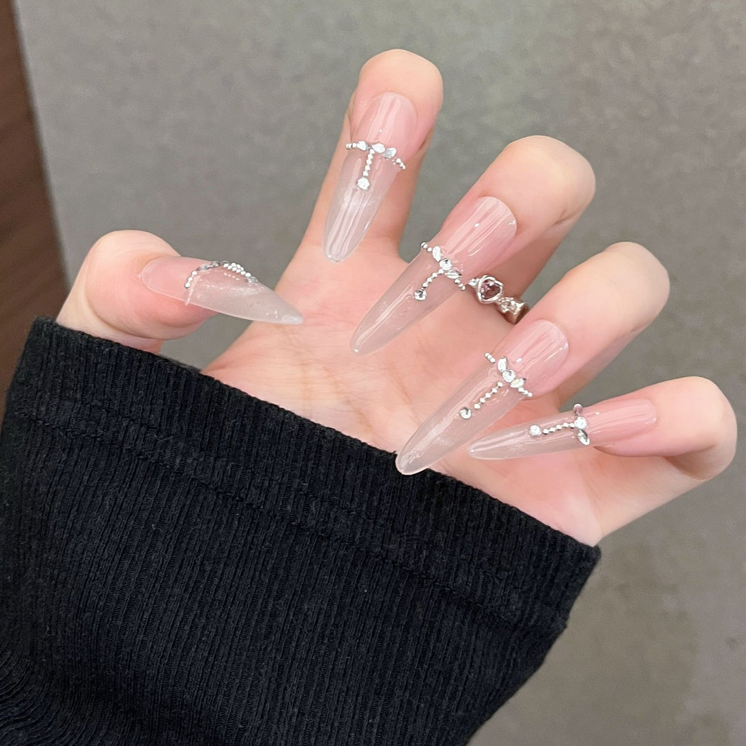 Artistic Press-On Nail Set Bowlift