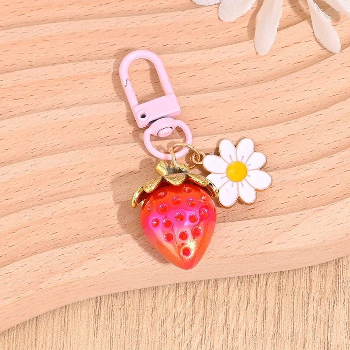 Keychain with Fruity Strawberry Design Bowlift