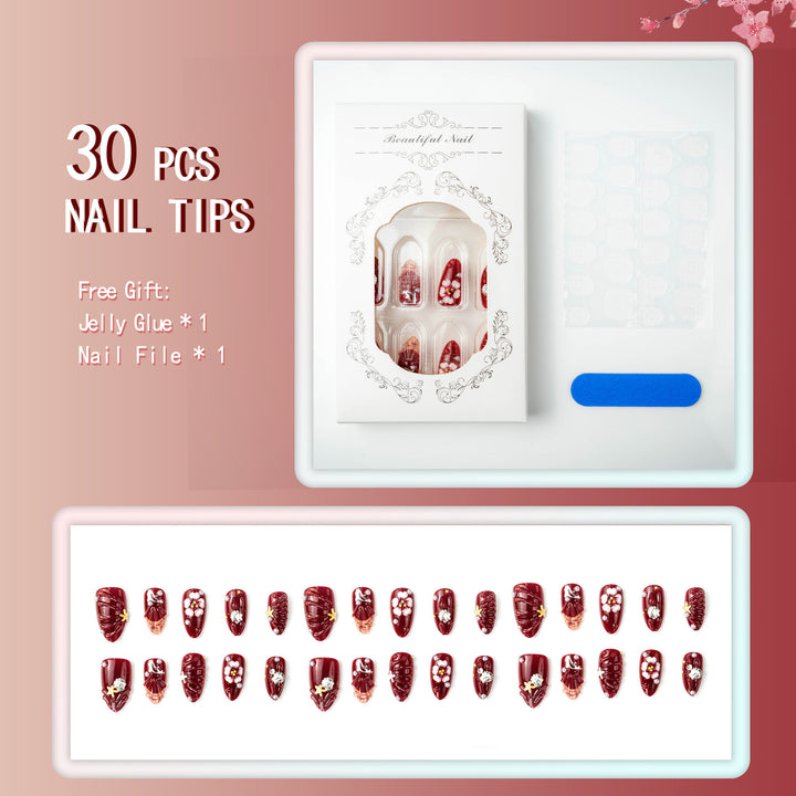 Nail art set with floral rhinestone decorations Bowlift