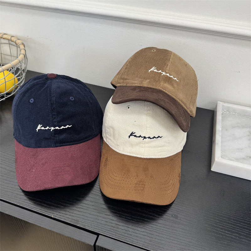 Men's Corduroy Brimmed Baseball Cap Bowlift