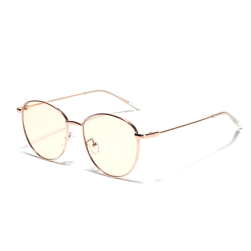 Women's round sunglasses with slim metal frame and polarized lenses Bowlift