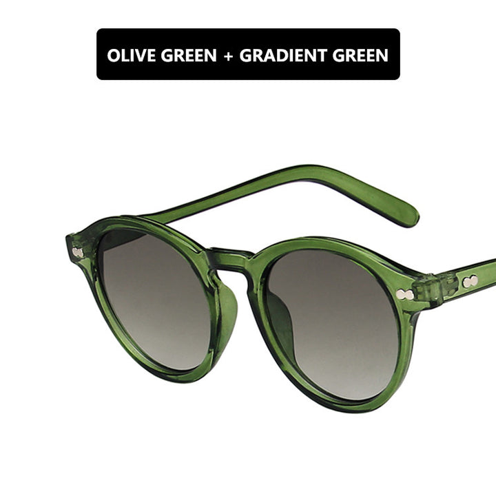 Ladies extravagant round sunglasses with lightweight frame structure and polarized lenses Bowlift