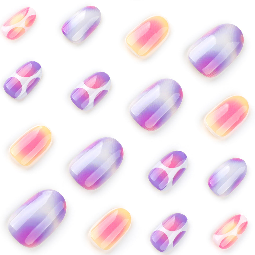 Elegant and creative nail art with a gentle gradient and geometric accents Bowlift