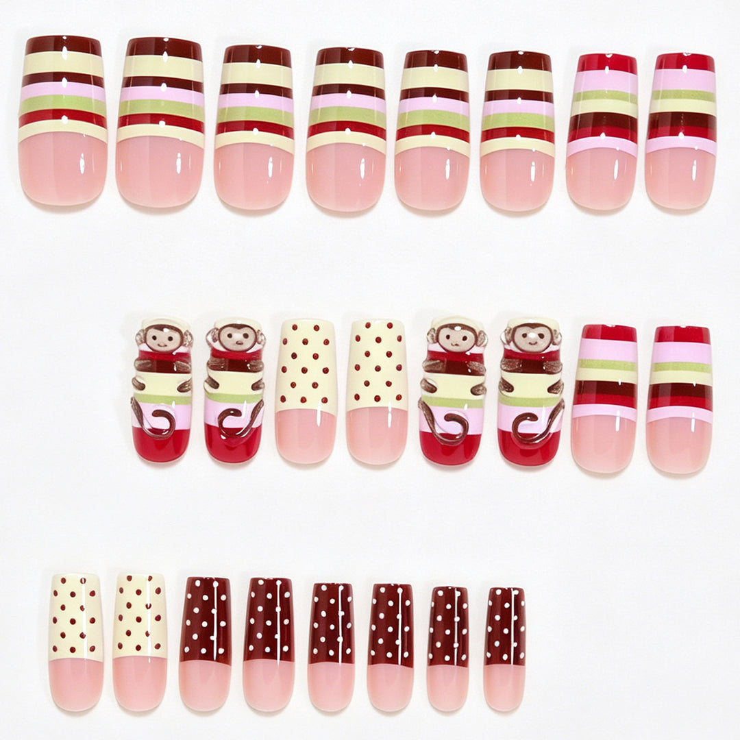 Whimsical Animal-Themed Long Press-On Nails Bowlift