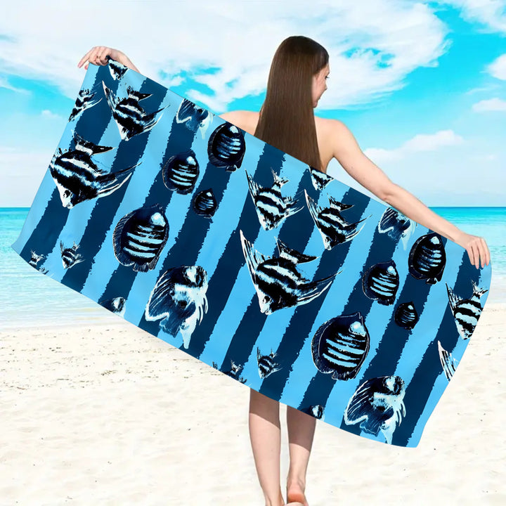 Microfiber beach towel with exclusive turtle motif Bowlift