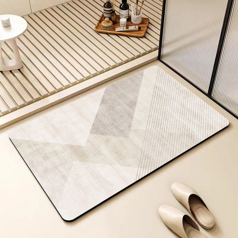 Non-Slip Geometric Pattern Bathroom Mat Bowlift