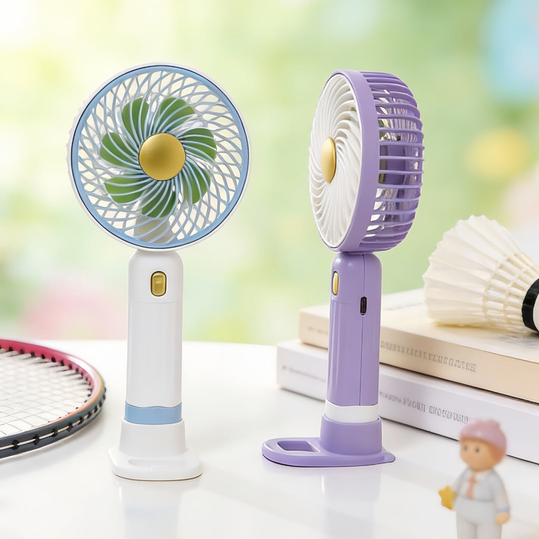 Women Portable Mini Hand Fan with USB Charging Function and Multiple Speed Levels Bowlift