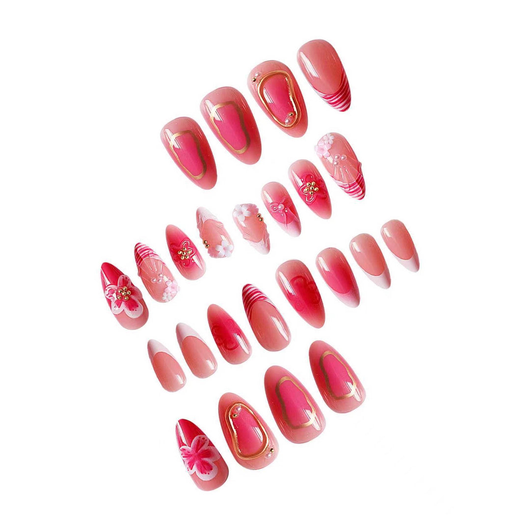 Floral Gel Nail Art Extensions Bowlift